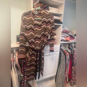 Missoni Women’s Long Sweater Made in Italy Classic Chevron Pattern